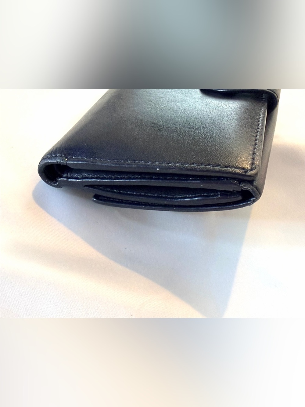 Fendi Vintage Black Leather Continental Wallet Gold Ring Hardware Made in Italy - Picture 7 of 16